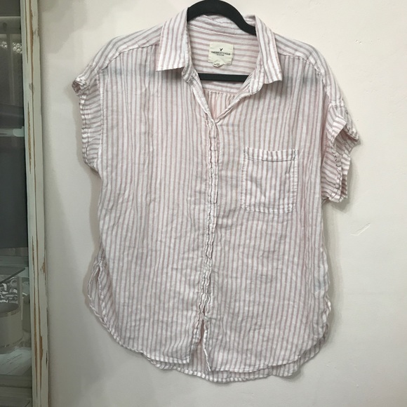 American Eagle Striped Button Up - Picture 2 of 6